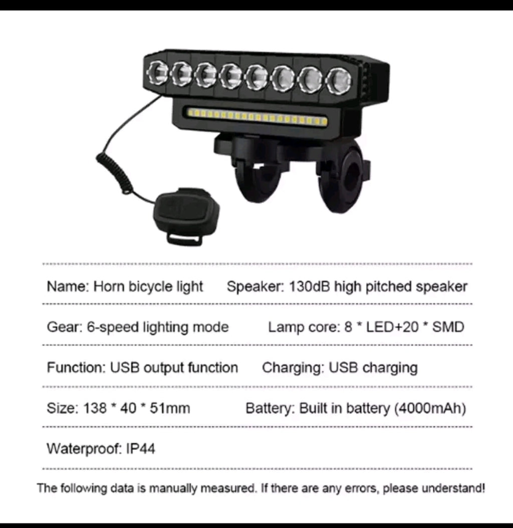 8 LED Powerful Rechargeable Bike Light