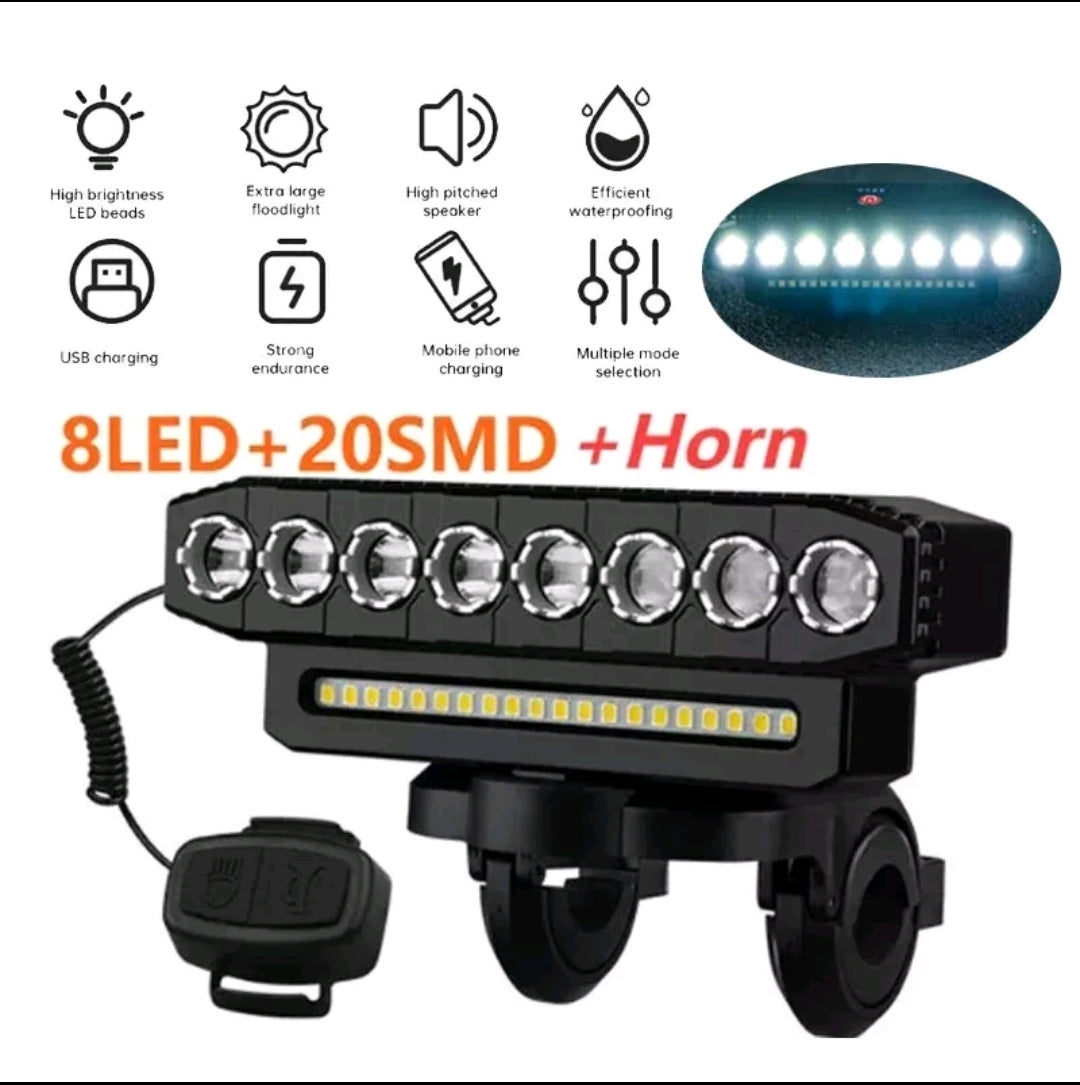 8 LED Powerful Rechargeable Bike Light