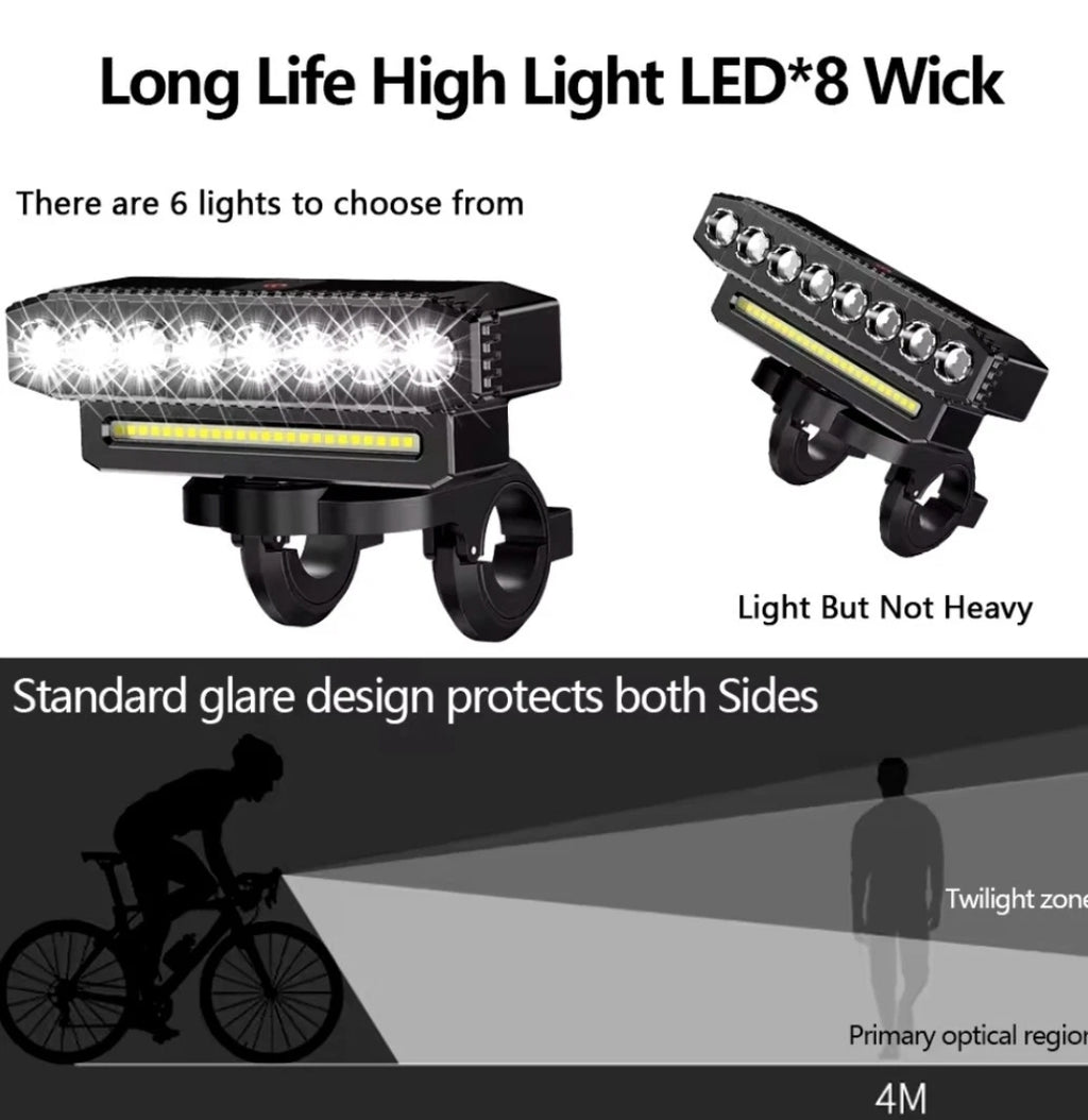 8 LED Powerful Rechargeable Bike Light