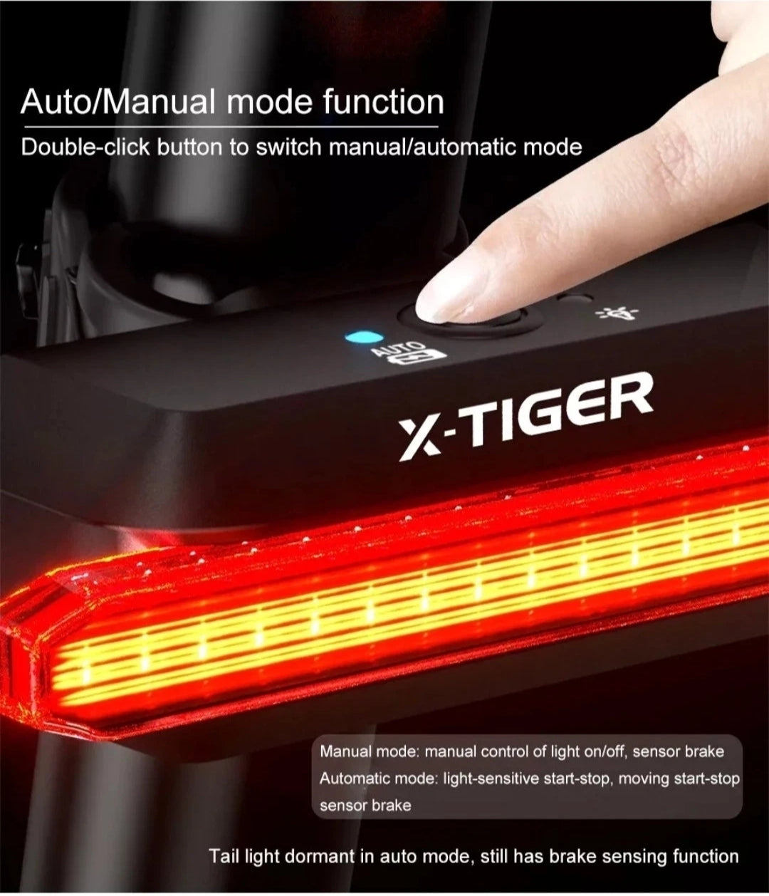 Bike Rear Light Smart Brake Sensing Light
