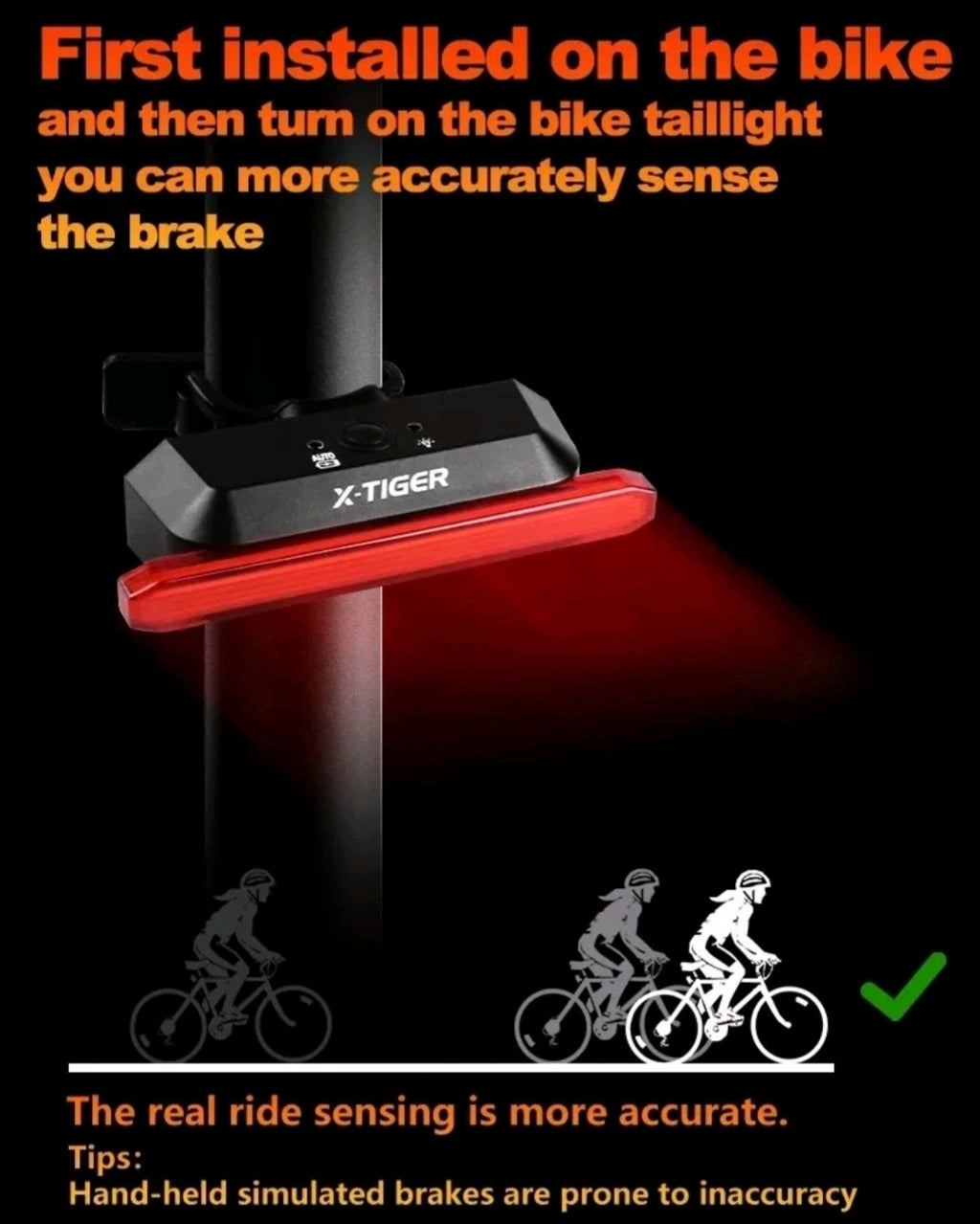 Bike Rear Light Smart Brake Sensing Light