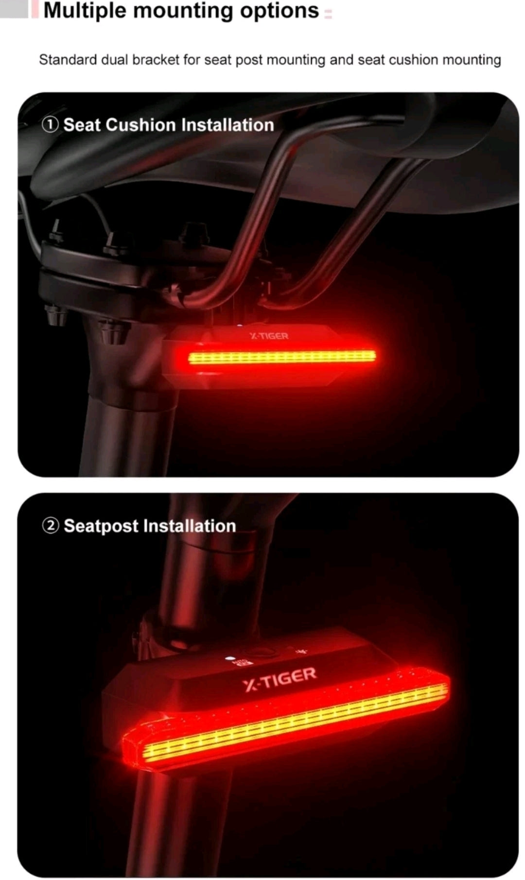 Bike Rear Light Smart Brake Sensing Light