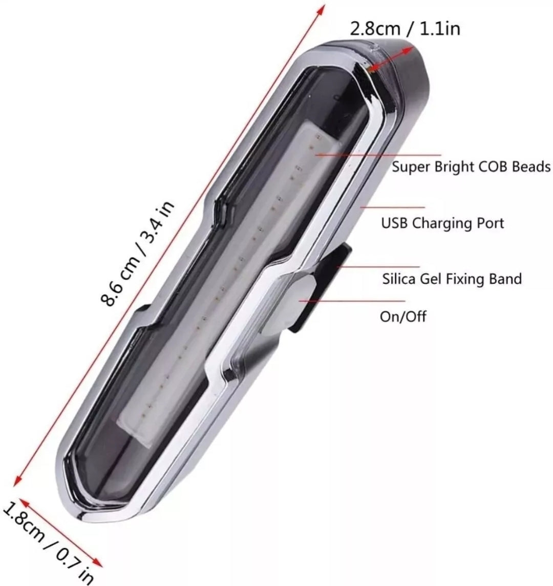 Bicycle Rear Light, USB Rechargeable High Intensity Tail Light