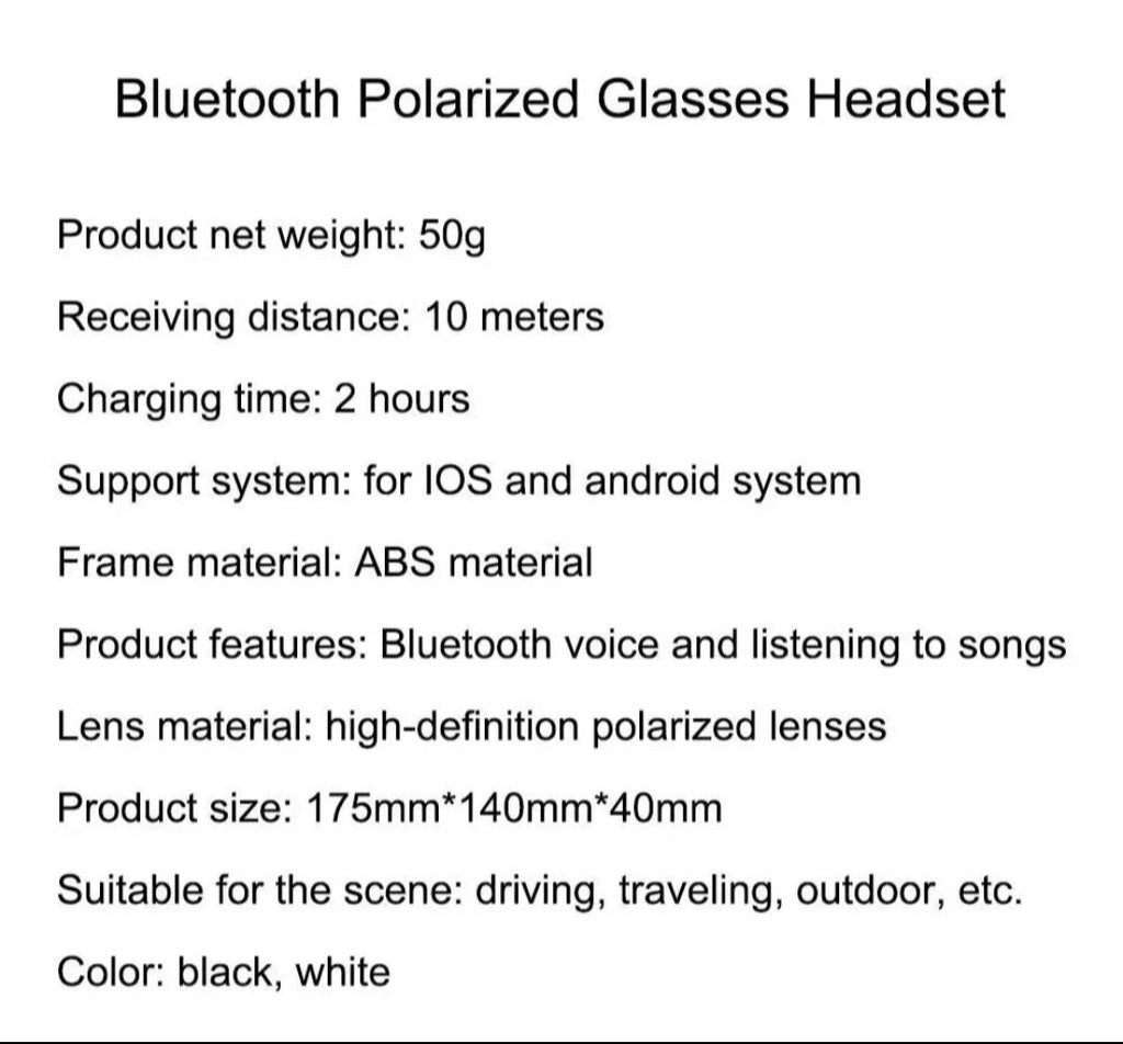Sunglasses Bluetooth Earphone Outdoor Wireless